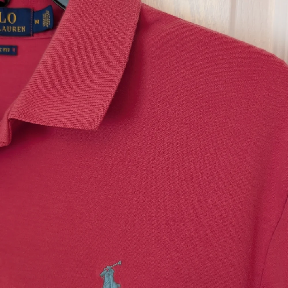 Ralph Lauren Deep Coral Short Sleeve Polo Shirt. Size Medium